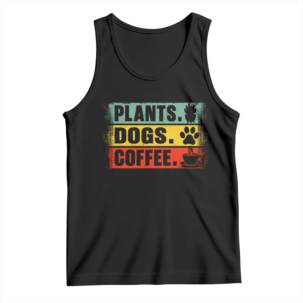Plants Dogs Coffee Tank Top Retro Gardening And Dog Lover - Wonder Print Shop
