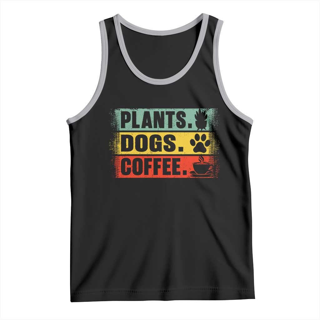 Plants Dogs Coffee Tank Top Retro Gardening And Dog Lover - Wonder Print Shop