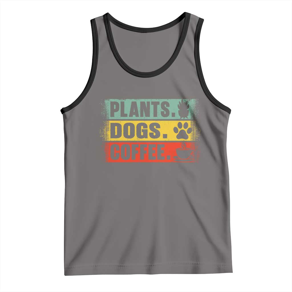 Plants Dogs Coffee Tank Top Retro Gardening And Dog Lover - Wonder Print Shop