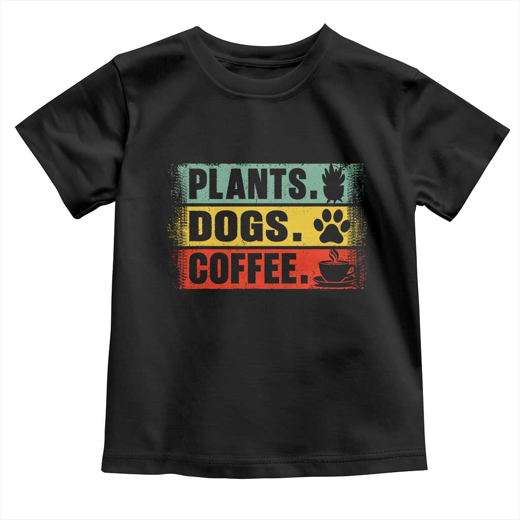 Plants Dogs Coffee Toddler T Shirt Retro Gardening And Dog Lover - Wonder Print Shop