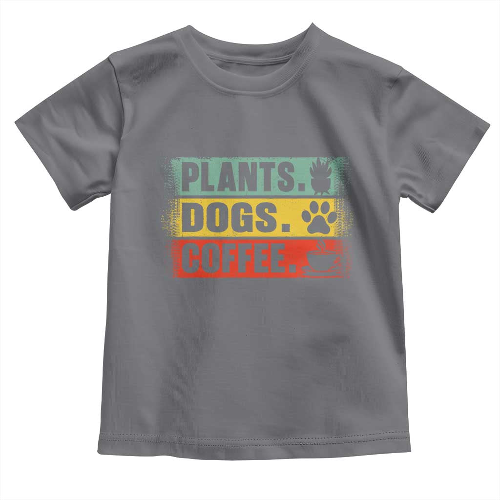 Plants Dogs Coffee Toddler T Shirt Retro Gardening And Dog Lover - Wonder Print Shop