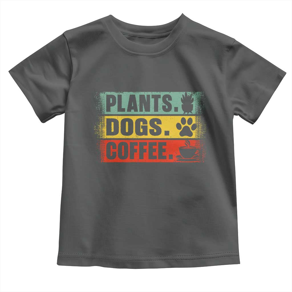 Plants Dogs Coffee Toddler T Shirt Retro Gardening And Dog Lover - Wonder Print Shop