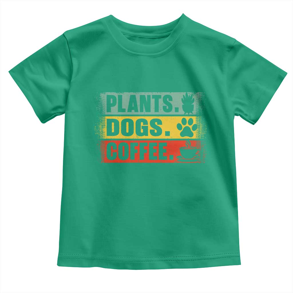 Plants Dogs Coffee Toddler T Shirt Retro Gardening And Dog Lover - Wonder Print Shop