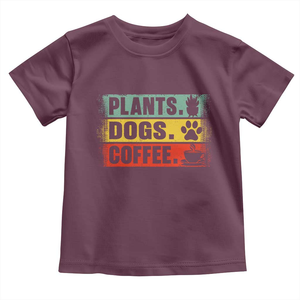 Plants Dogs Coffee Toddler T Shirt Retro Gardening And Dog Lover - Wonder Print Shop
