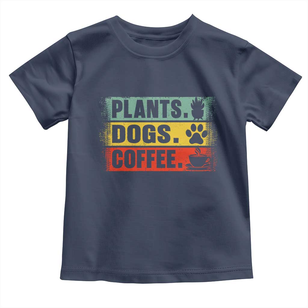 Plants Dogs Coffee Toddler T Shirt Retro Gardening And Dog Lover - Wonder Print Shop