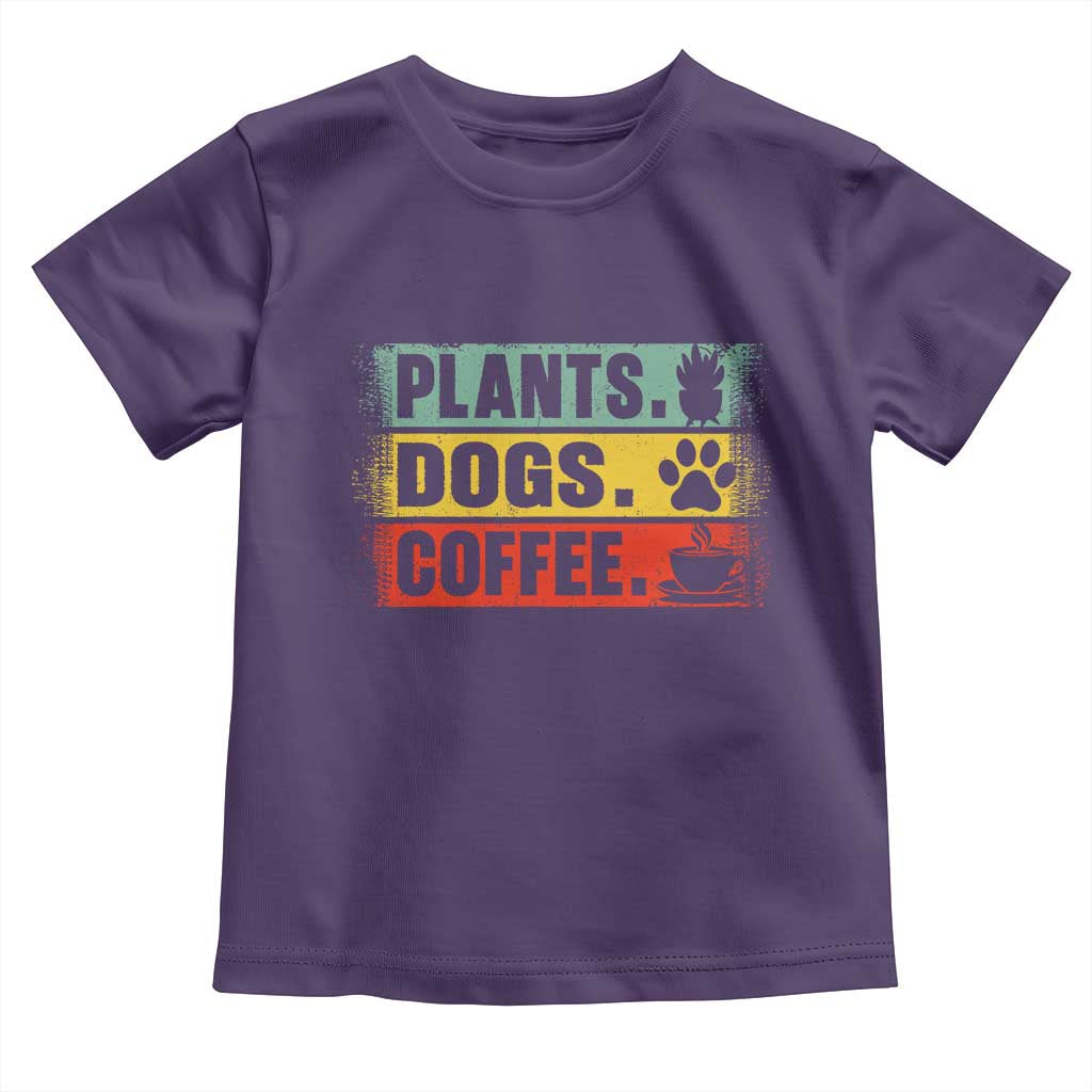 Plants Dogs Coffee Toddler T Shirt Retro Gardening And Dog Lover - Wonder Print Shop