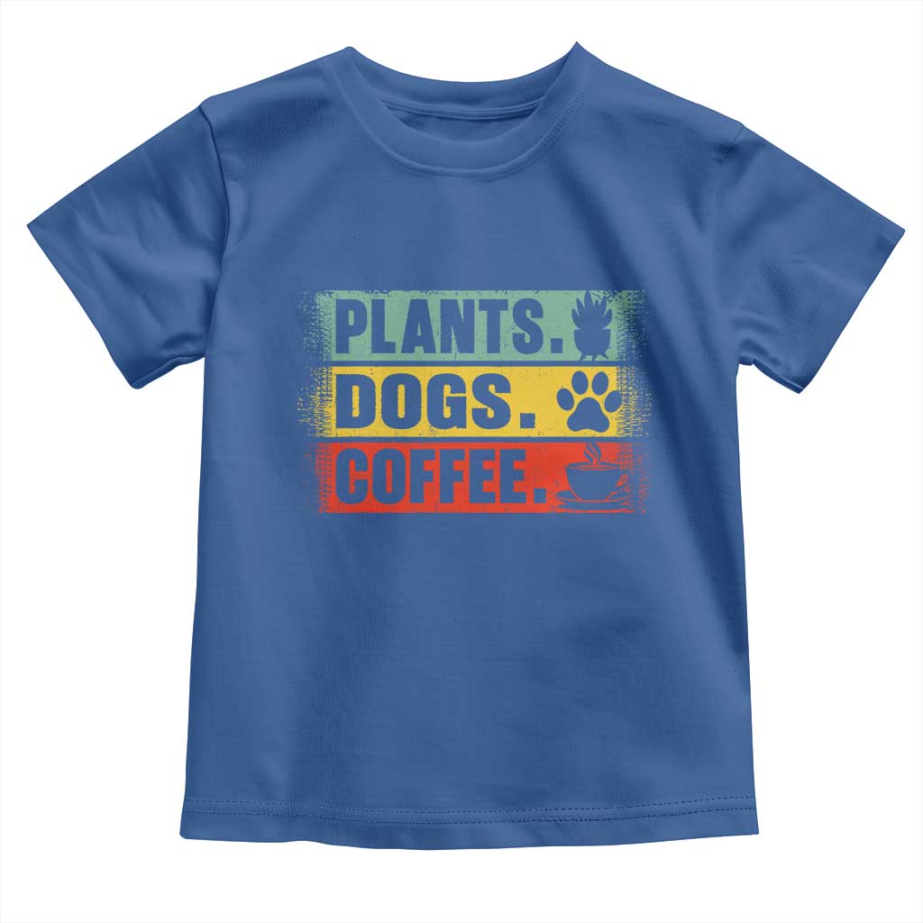 Plants Dogs Coffee Toddler T Shirt Retro Gardening And Dog Lover - Wonder Print Shop