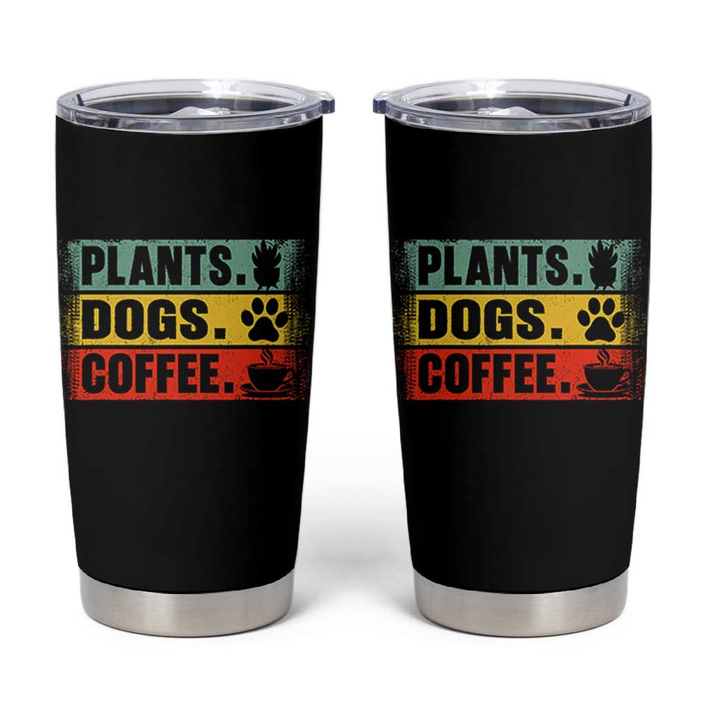 Plants Dogs Coffee Tumbler Cup Retro Gardening And Dog Lover - Wonder Print Shop