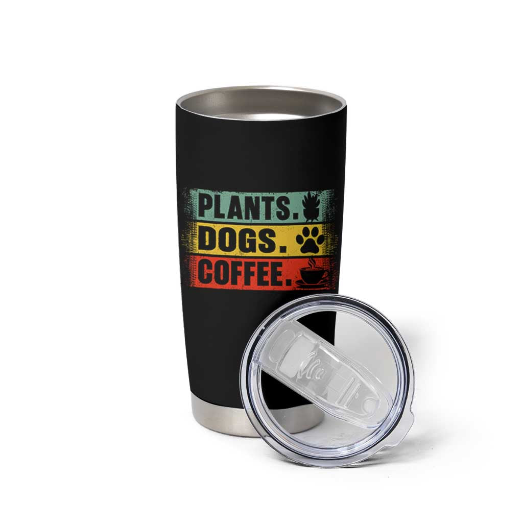Plants Dogs Coffee Tumbler Cup Retro Gardening And Dog Lover - Wonder Print Shop