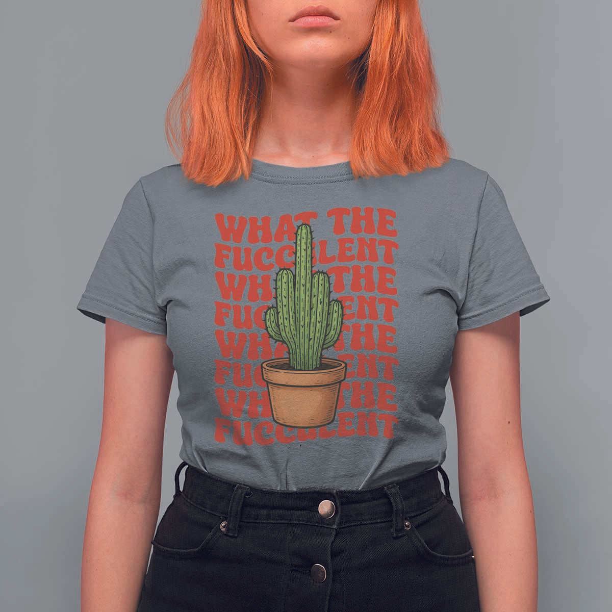 Funny What The Fucculent T Shirt For Women Cactus Succulents Plants Gardening - Wonder Print Shop