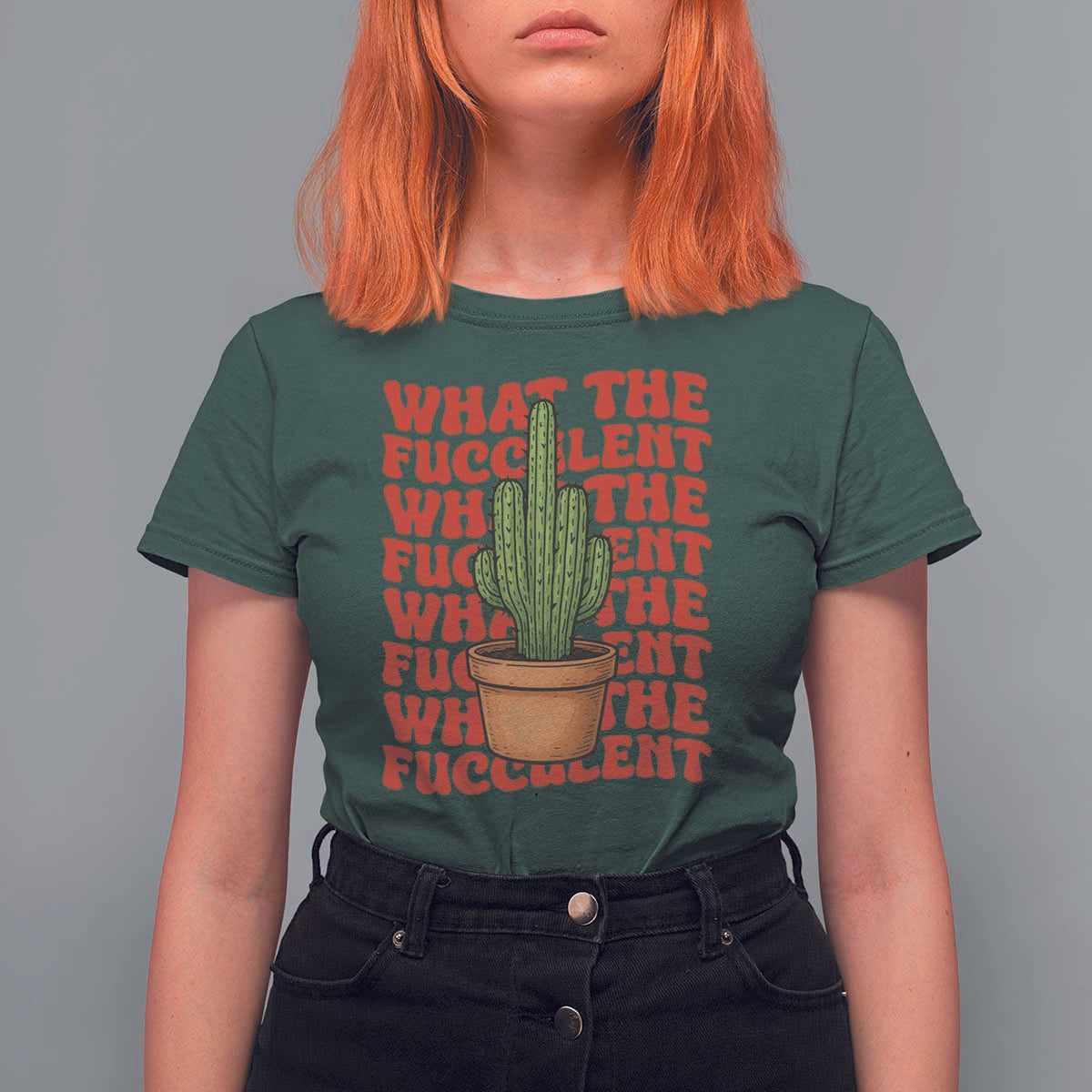 Funny What The Fucculent T Shirt For Women Cactus Succulents Plants Gardening - Wonder Print Shop