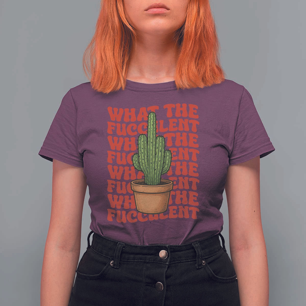 Funny What The Fucculent T Shirt For Women Cactus Succulents Plants Gardening - Wonder Print Shop