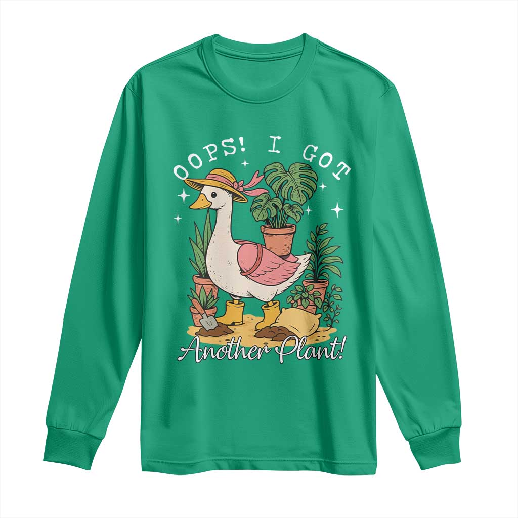 Funny Oops I Got Another Plant Long Sleeve Shirt Silly-Goose Gardener Plant Lady - Wonder Print Shop