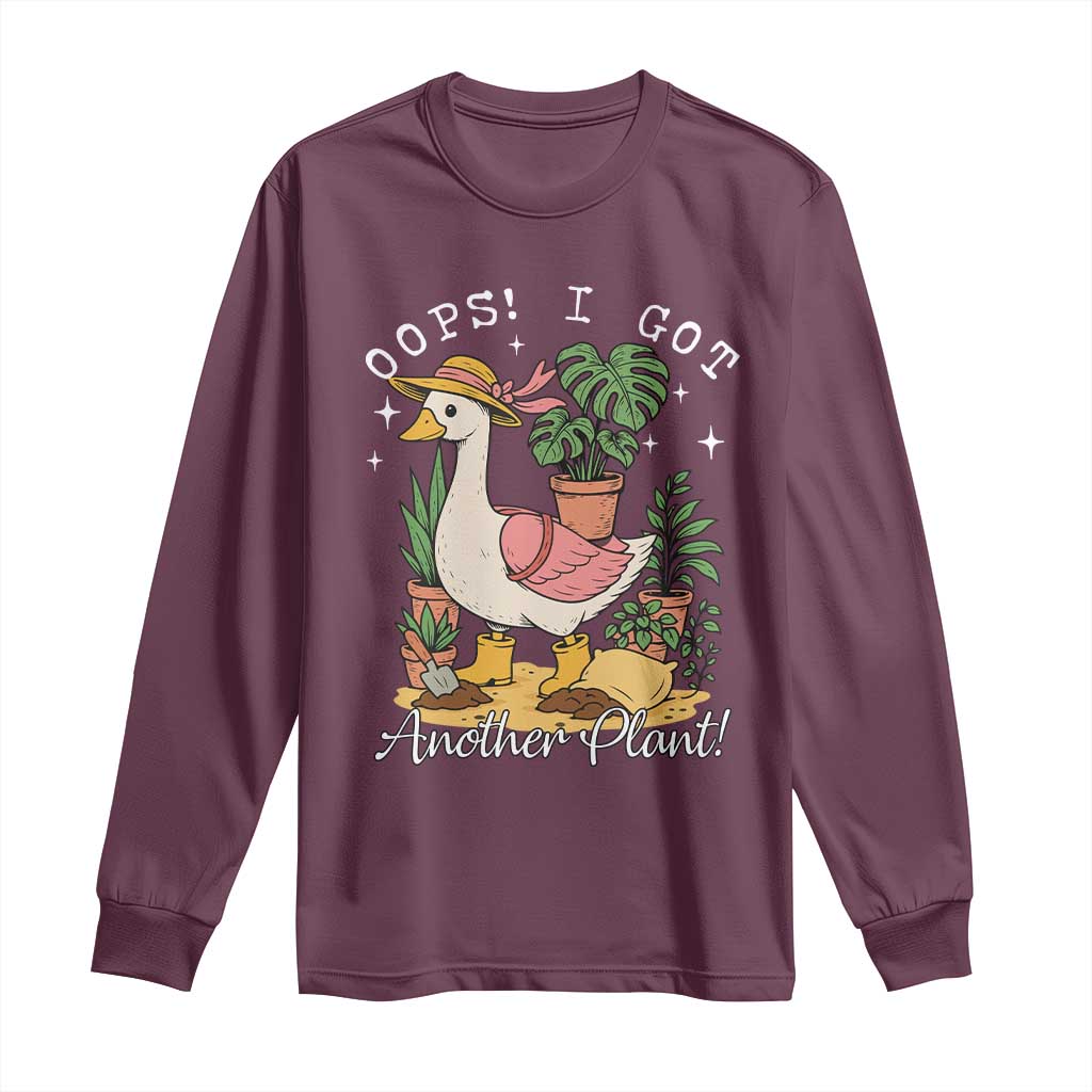 Funny Oops I Got Another Plant Long Sleeve Shirt Silly-Goose Gardener Plant Lady - Wonder Print Shop
