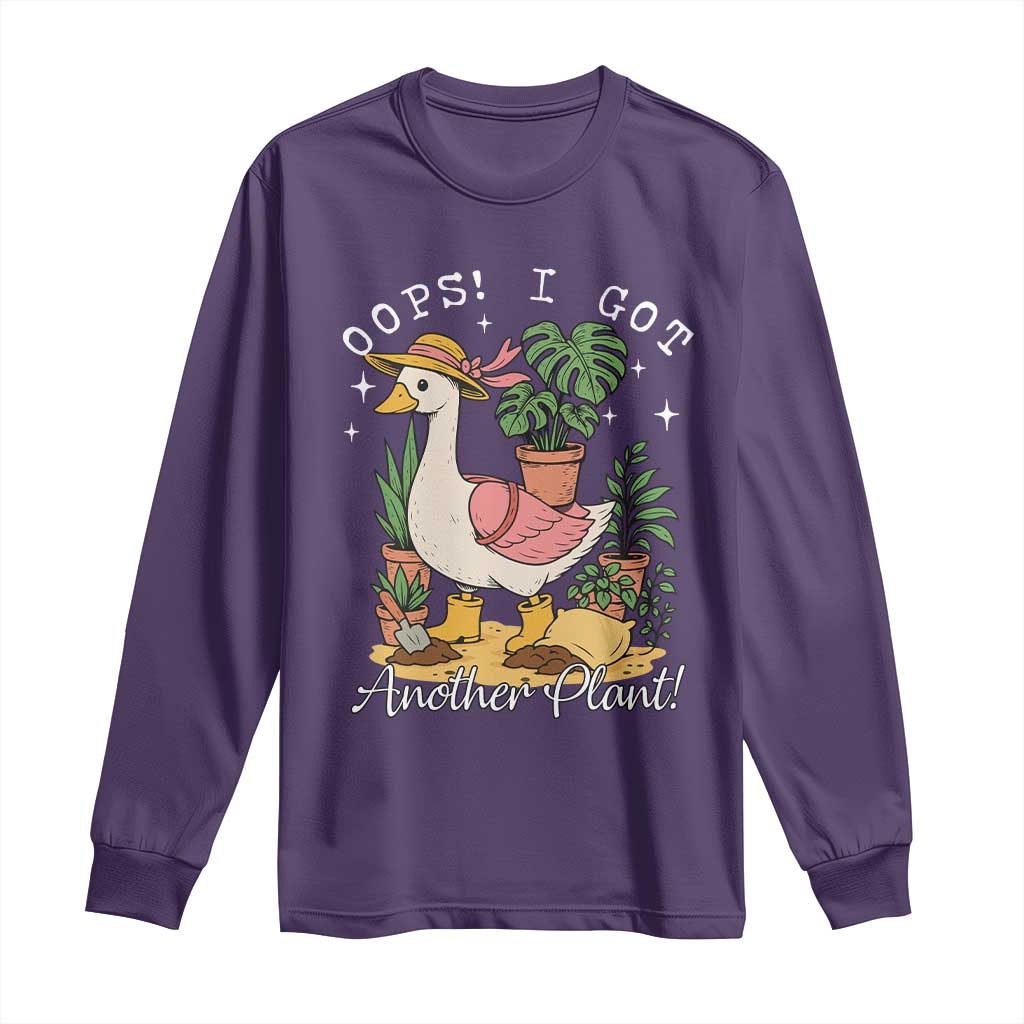 Funny Oops I Got Another Plant Long Sleeve Shirt Silly-Goose Gardener Plant Lady - Wonder Print Shop