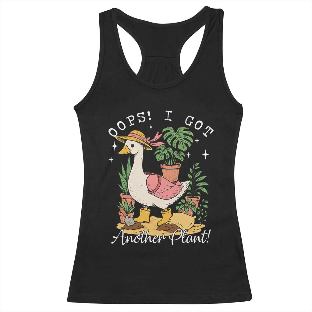 Funny Oops I Got Another Plant Racerback Tank Top Silly-Goose Gardener Plant Lady - Wonder Print Shop