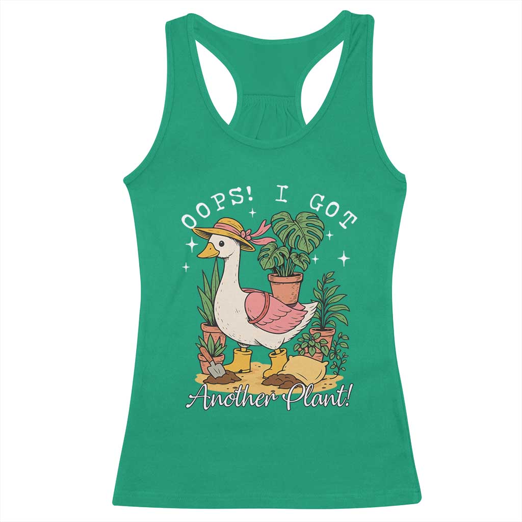 Funny Oops I Got Another Plant Racerback Tank Top Silly-Goose Gardener Plant Lady - Wonder Print Shop