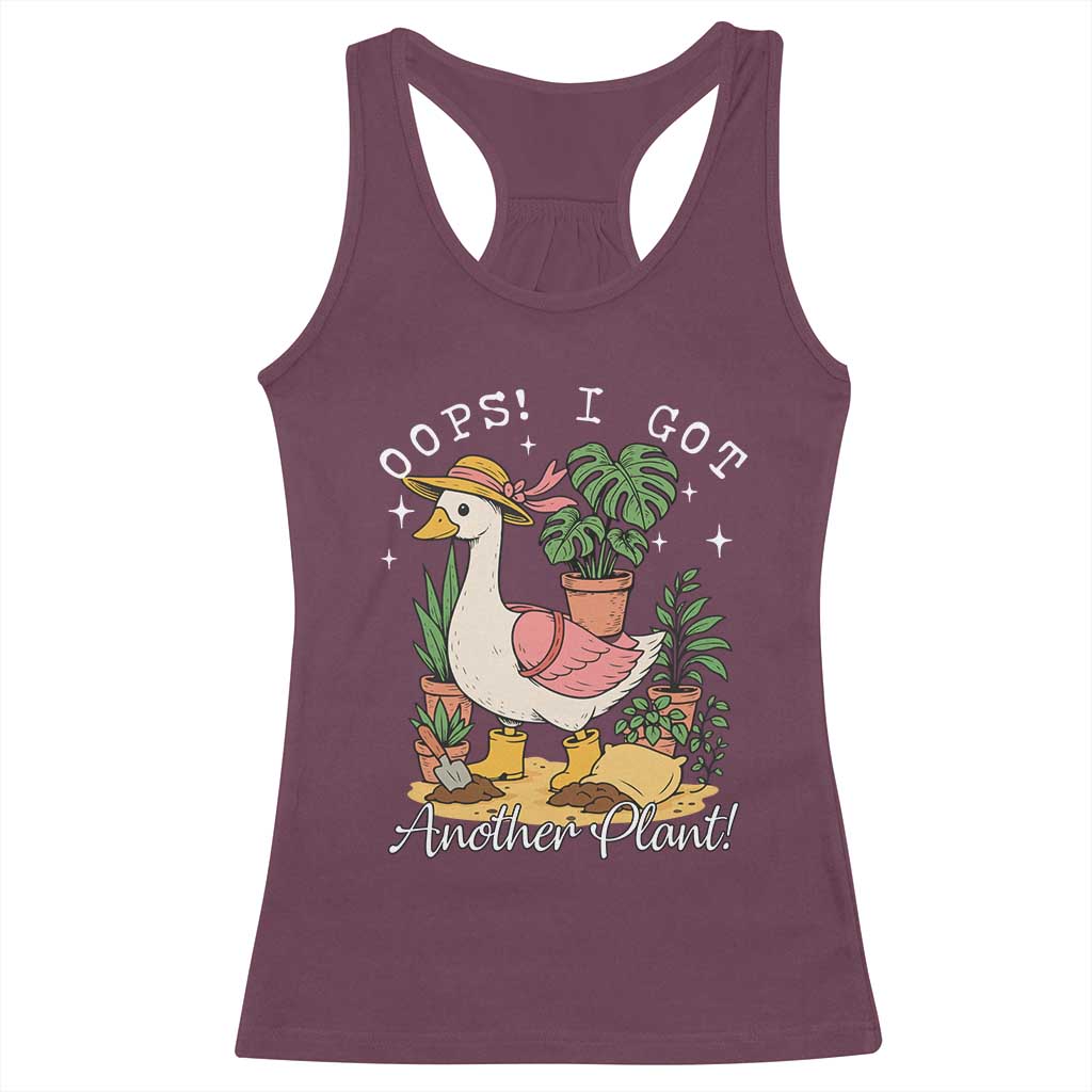 Funny Oops I Got Another Plant Racerback Tank Top Silly-Goose Gardener Plant Lady - Wonder Print Shop