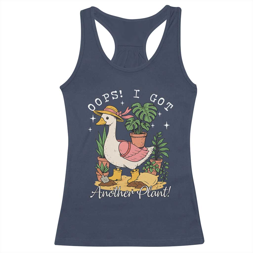 Funny Oops I Got Another Plant Racerback Tank Top Silly-Goose Gardener Plant Lady - Wonder Print Shop