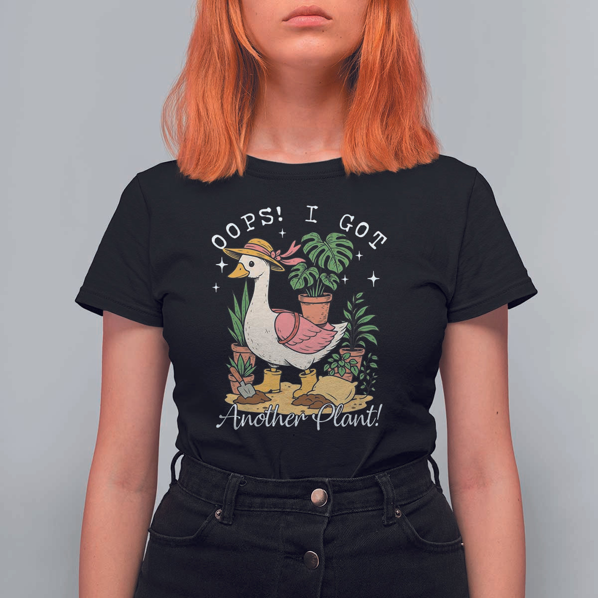 Funny Oops I Got Another Plant T Shirt For Women Silly-Goose Gardener Plant Lady - Wonder Print Shop