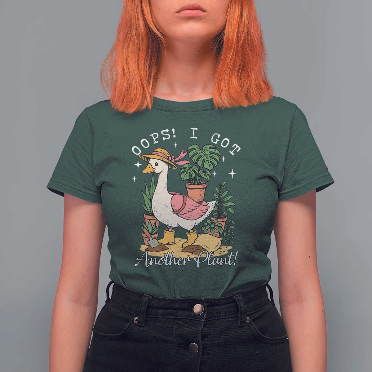 Funny Oops I Got Another Plant T Shirt For Women Silly-Goose Gardener Plant Lady - Wonder Print Shop