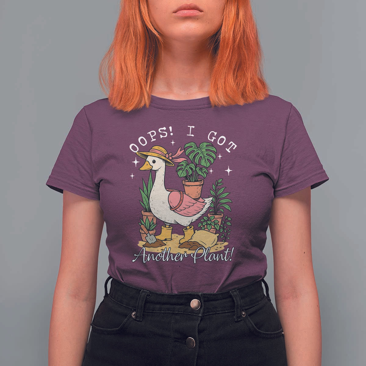 Funny Oops I Got Another Plant T Shirt For Women Silly-Goose Gardener Plant Lady - Wonder Print Shop