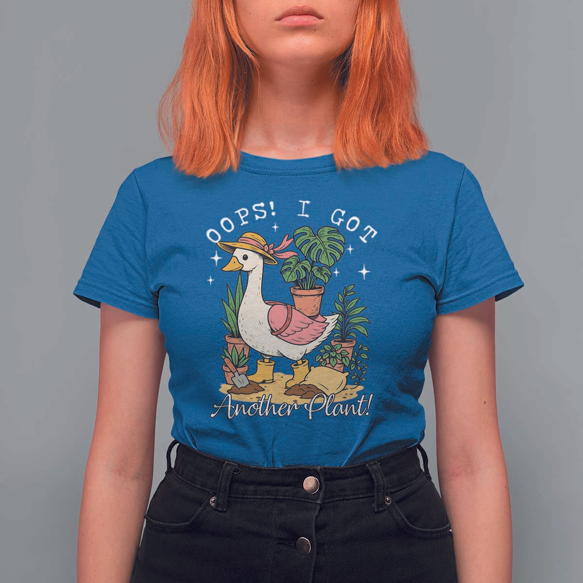 Funny Oops I Got Another Plant T Shirt For Women Silly-Goose Gardener Plant Lady - Wonder Print Shop