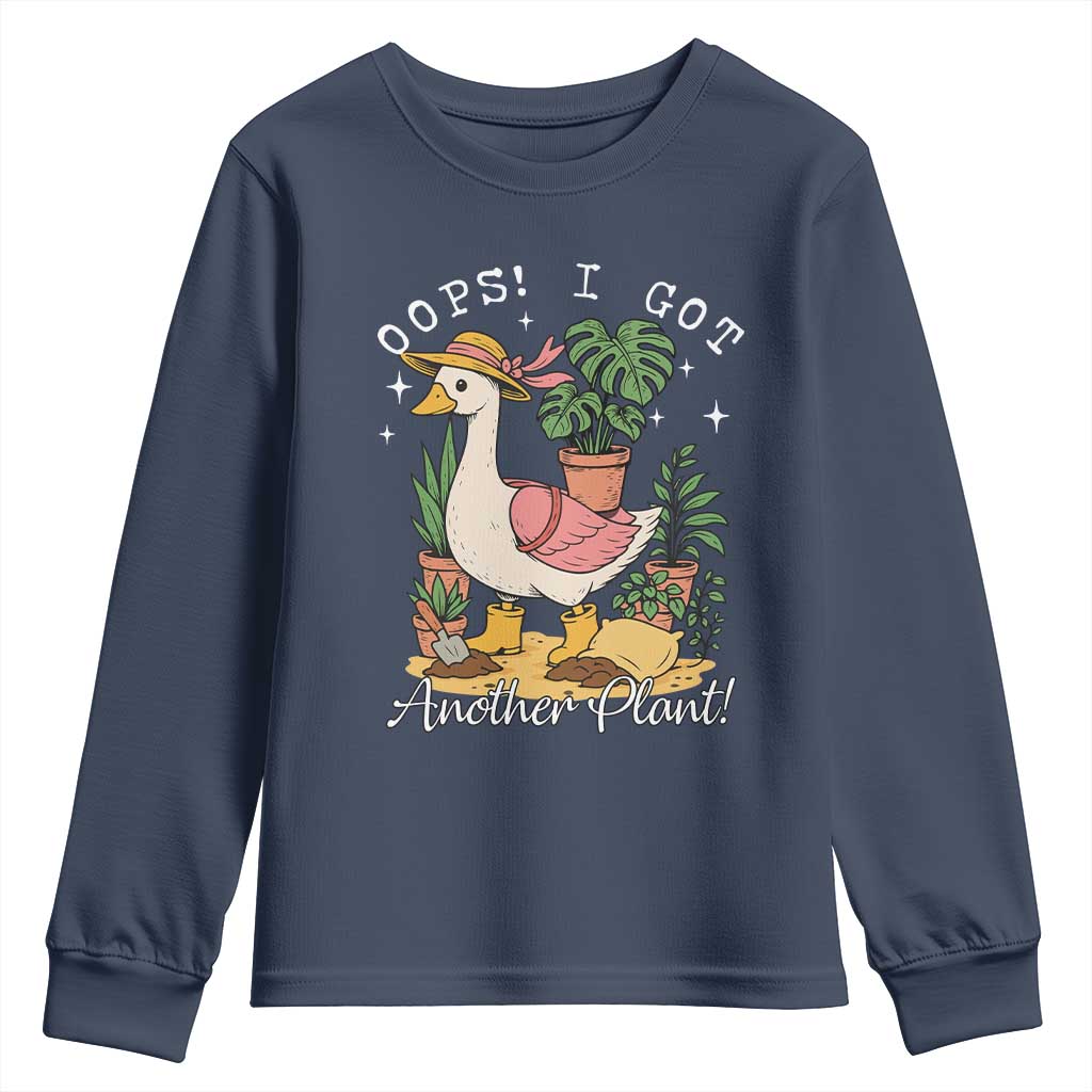 Funny Oops I Got Another Plant Youth Sweatshirt Silly-Goose Gardener Plant Lady - Wonder Print Shop
