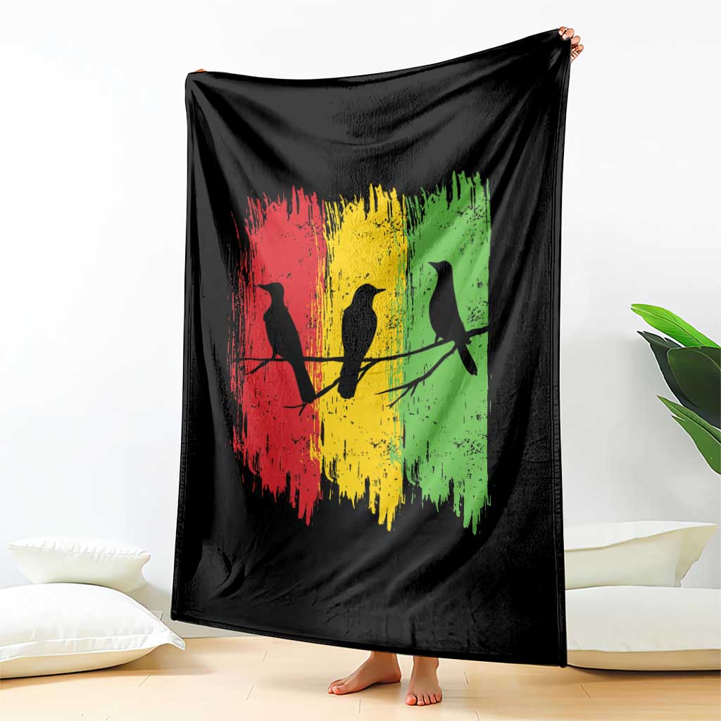 Three Birds Rasta Jamaica Reggae Music Throw Blanket - Wonder Print Shop