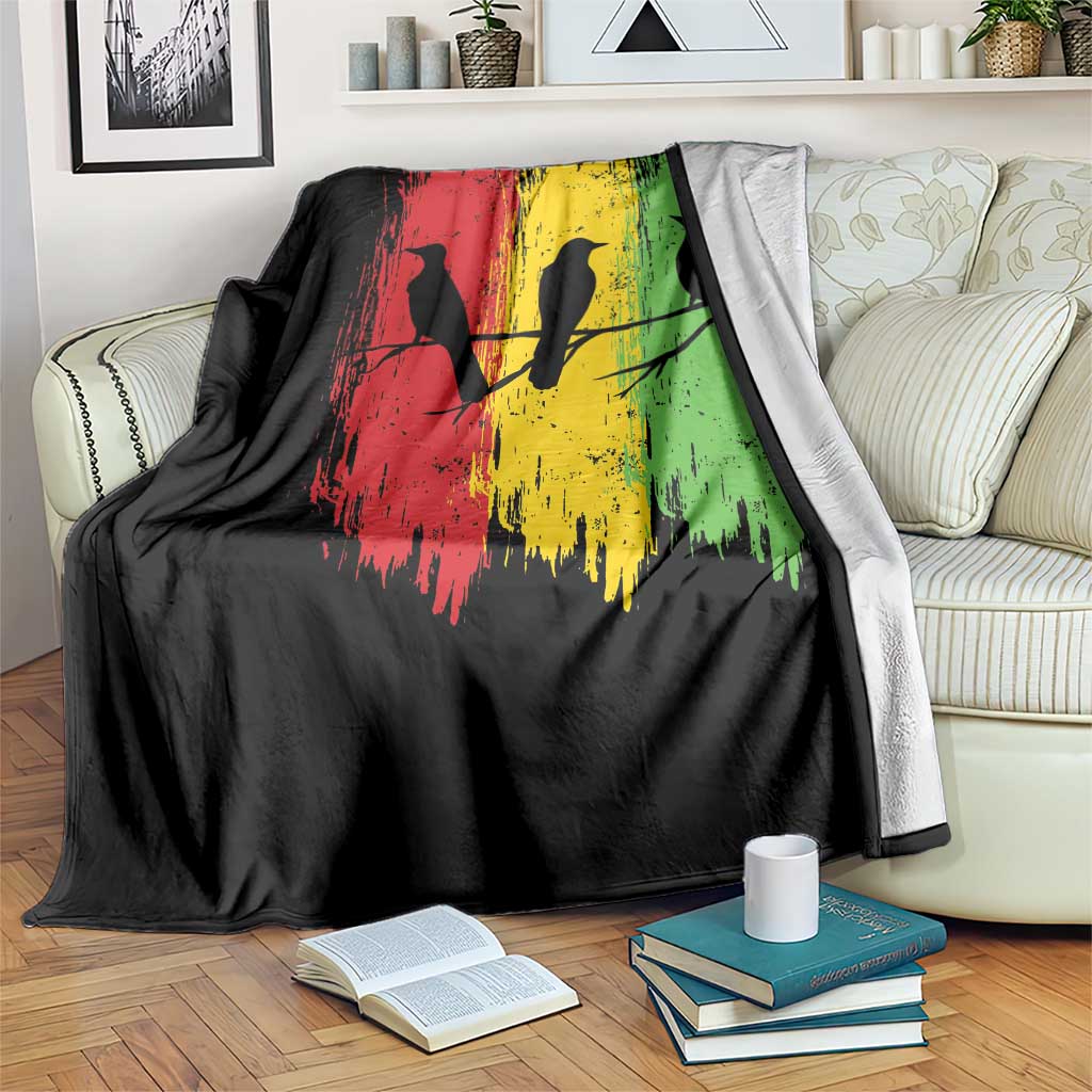 Three Birds Rasta Jamaica Reggae Music Throw Blanket - Wonder Print Shop
