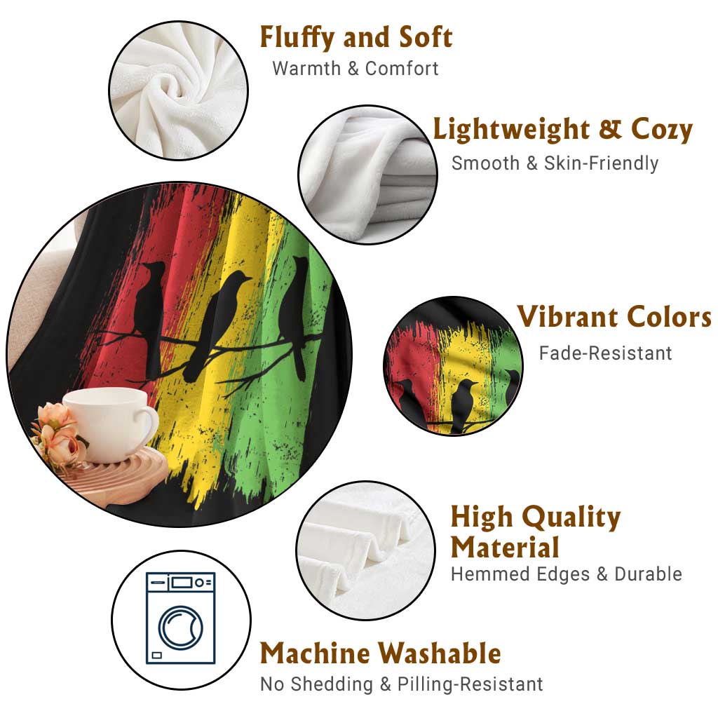 Three Birds Rasta Jamaica Reggae Music Throw Blanket - Wonder Print Shop