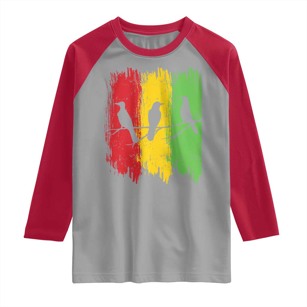 Three Birds Rasta Jamaica Reggae Music Raglan Shirt - Wonder Print Shop