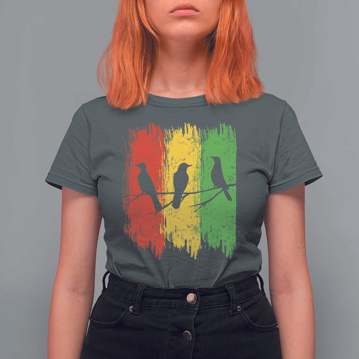 Three Birds Rasta Jamaica Reggae Music T Shirt For Women - Wonder Print Shop