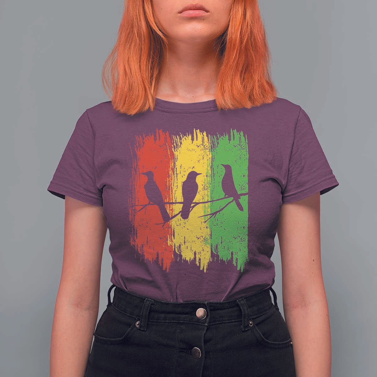Three Birds Rasta Jamaica Reggae Music T Shirt For Women - Wonder Print Shop