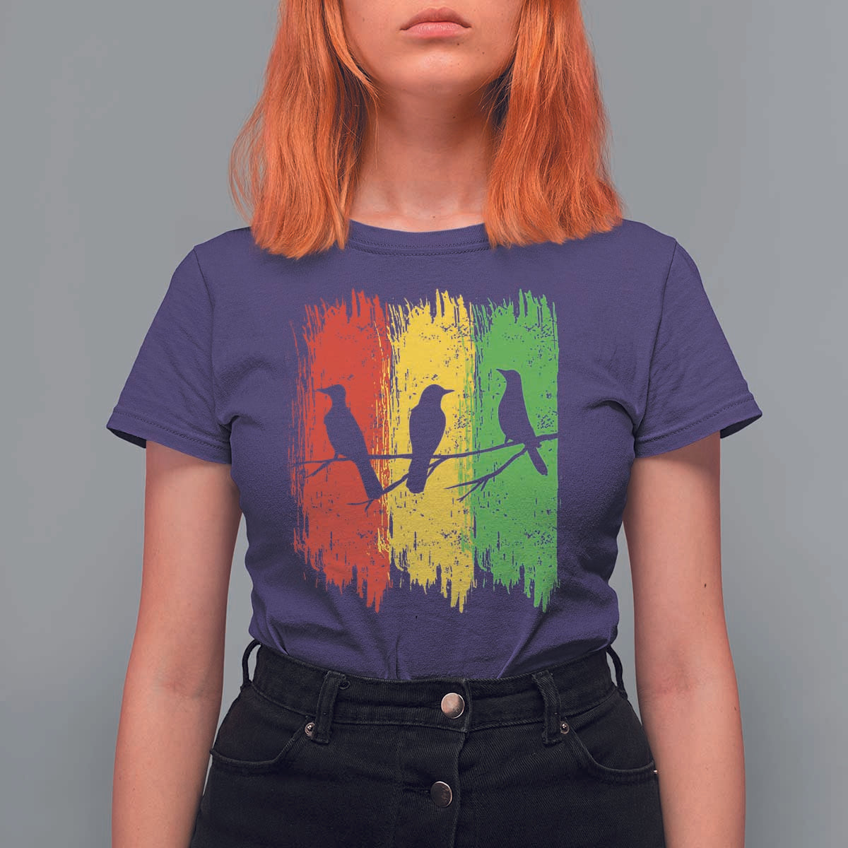 Three Birds Rasta Jamaica Reggae Music T Shirt For Women - Wonder Print Shop