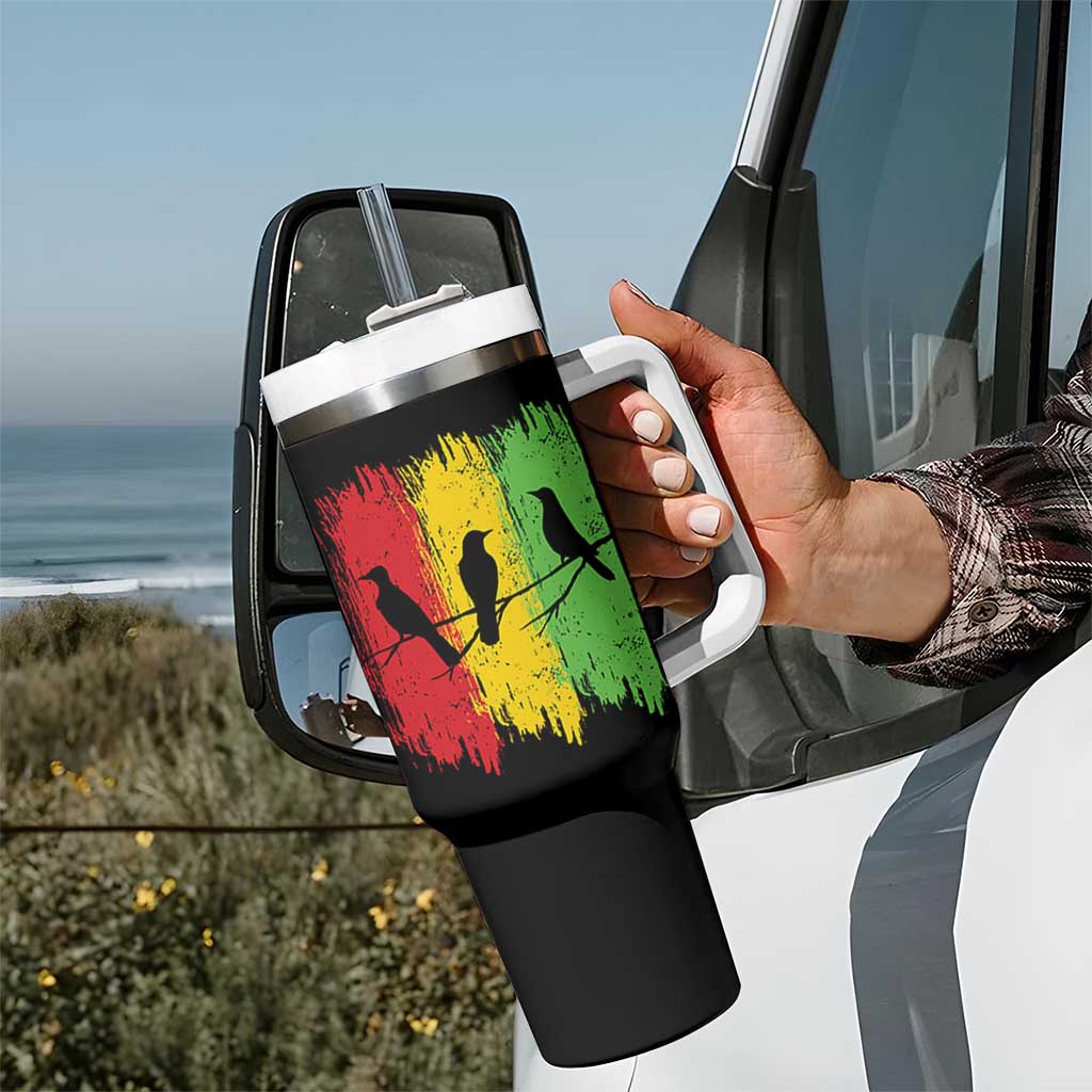Three Birds Rasta Jamaica Reggae Music Tumbler With Handle - Wonder Print Shop