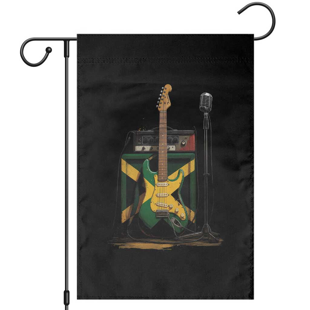 Funny Reggae Guitar Jamaican Flag Amp Microphone Music Lover Garden Flag - Wonder Print Shop