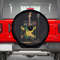 Reggae Guitar Jamaican Flag Amp Microphone Music Lover Spare Tire Cover - Wonder Print Shop