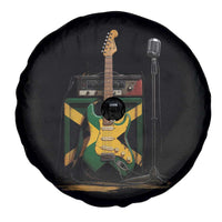 Reggae Guitar Jamaican Flag Amp Microphone Music Lover Spare Tire Cover - Wonder Print Shop