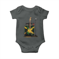 Reggae Guitar Jamaican Flag Amp Microphone Music Lover Baby Onesie - Wonder Print Shop