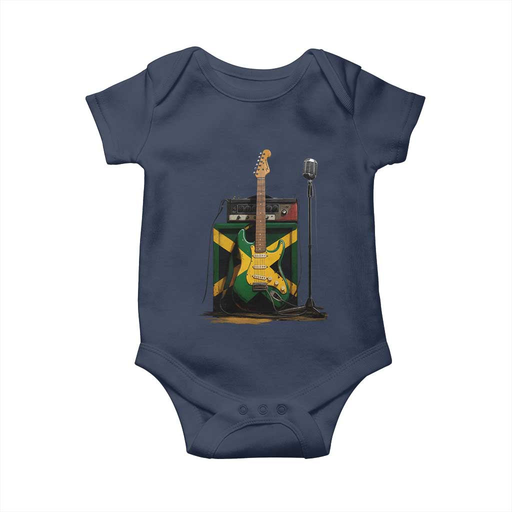 Reggae Guitar Jamaican Flag Amp Microphone Music Lover Baby Onesie - Wonder Print Shop