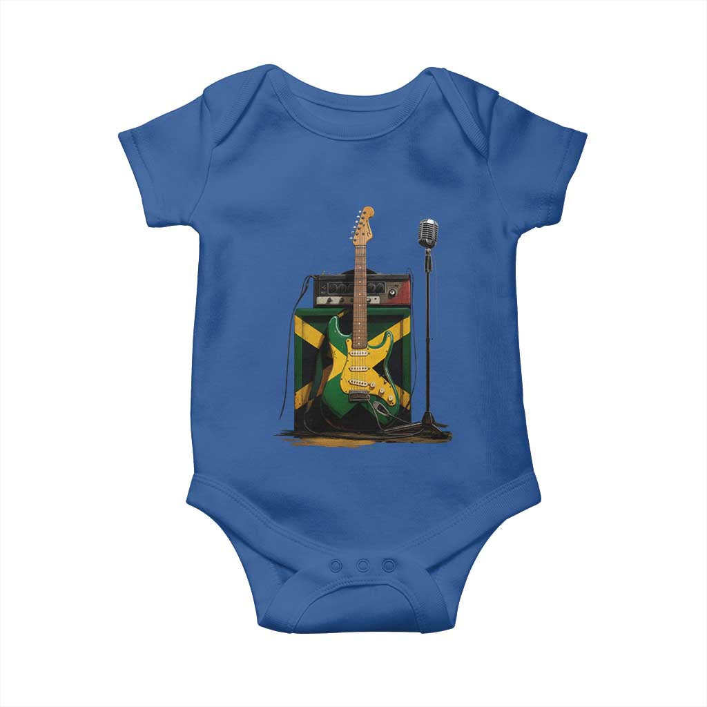 Reggae Guitar Jamaican Flag Amp Microphone Music Lover Baby Onesie - Wonder Print Shop