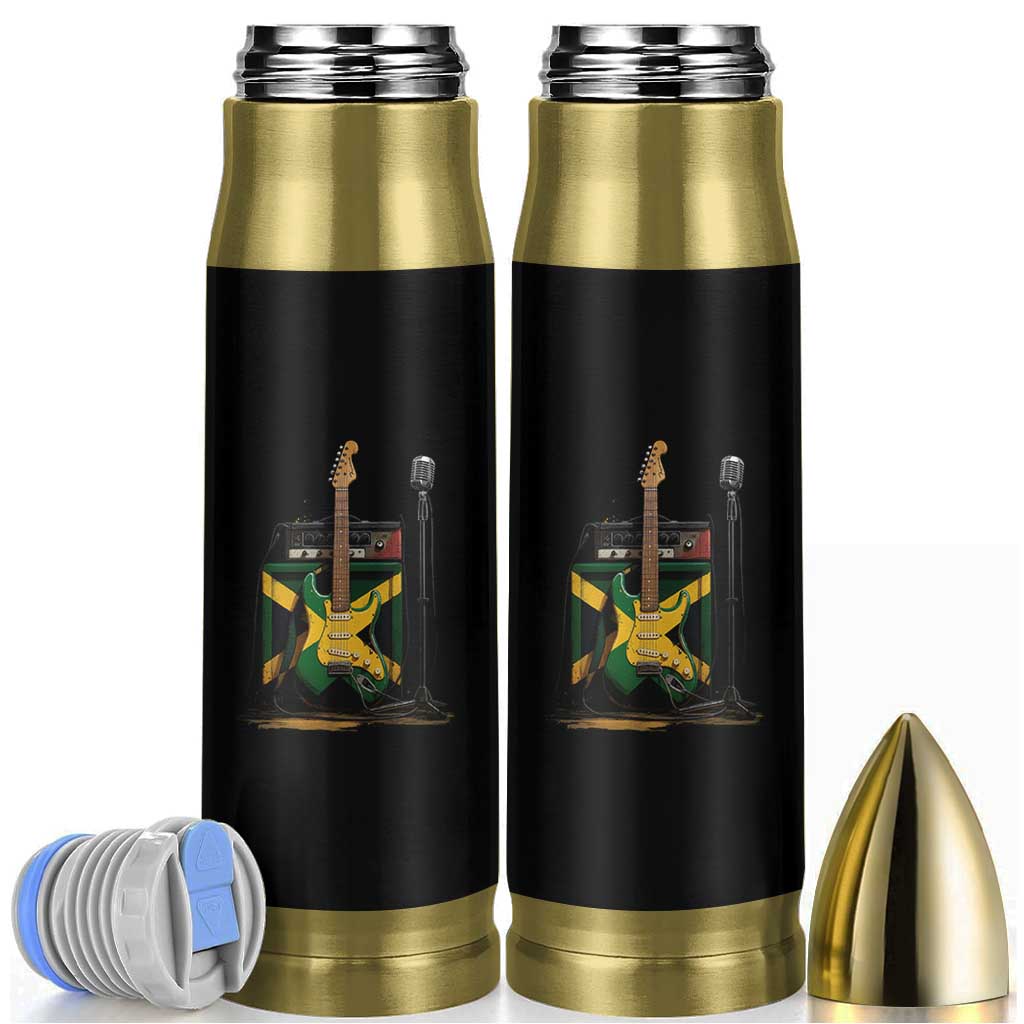 Reggae Guitar Jamaican Flag Amp Microphone Music Lover Bullet Tumbler - Wonder Print Shop