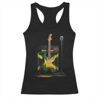 Reggae Guitar Jamaican Flag Amp Microphone Music Lover Racerback Tank Top - Wonder Print Shop