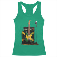 Reggae Guitar Jamaican Flag Amp Microphone Music Lover Racerback Tank Top - Wonder Print Shop