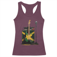 Reggae Guitar Jamaican Flag Amp Microphone Music Lover Racerback Tank Top - Wonder Print Shop