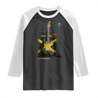 Reggae Guitar Jamaican Flag Amp Microphone Music Lover Raglan Shirt - Wonder Print Shop