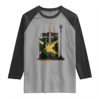 Reggae Guitar Jamaican Flag Amp Microphone Music Lover Raglan Shirt - Wonder Print Shop