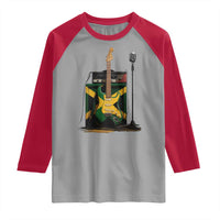 Reggae Guitar Jamaican Flag Amp Microphone Music Lover Raglan Shirt - Wonder Print Shop