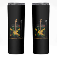 Reggae Guitar Jamaican Flag Amp Microphone Music Lover Skinny Tumbler - Wonder Print Shop